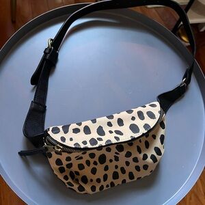 Universal Thread Leopard Print Crossbody Belt Bag — Cream & Black